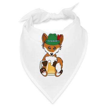 Bayrisches Volksfest Bier Fuchs Bayern Hut Oktober - Bandana - Weiß - Vorne