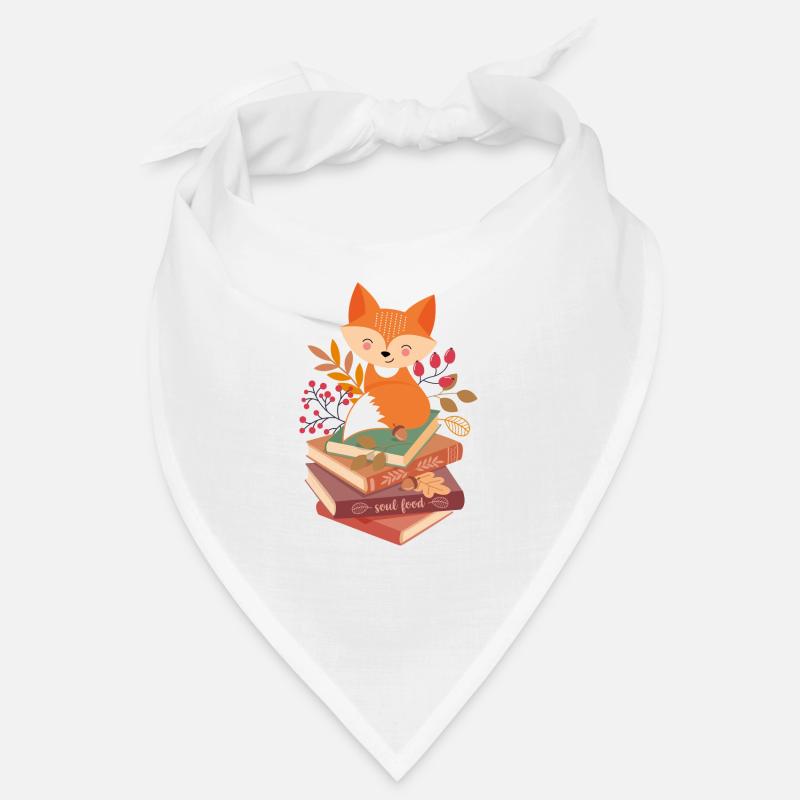 Fuchs auf Bücherstapel Bandana