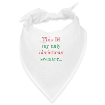 Hässlicher Weihnachtspullover - Bandana - Weiß - Vorne