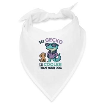 Gecko Hunde Shirt – Cooler Spruch - Bandana - Weiß - Vorne