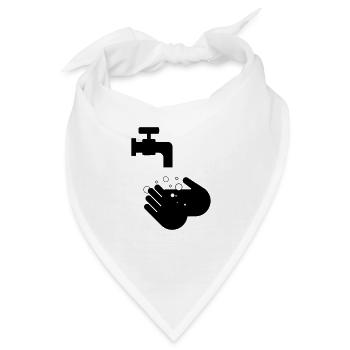 Hände waschen - Bandana - Weiß - Vorne