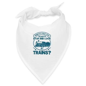 Modellbahn Zug Lokomotiven Geschenk - Bandana - Weiß - Vorne