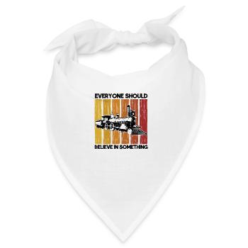 Modellbahn Zug Lokomotiven Geschenk - Bandana - Weiß - Vorne