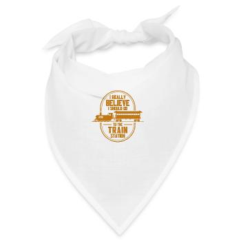 Modellbahn Zug Lokomotiven Geschenk - Bandana - Weiß - Vorne