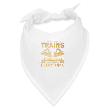 Modellbahn Zug Lokomotiven Geschenk - Bandana - Weiß - Vorne