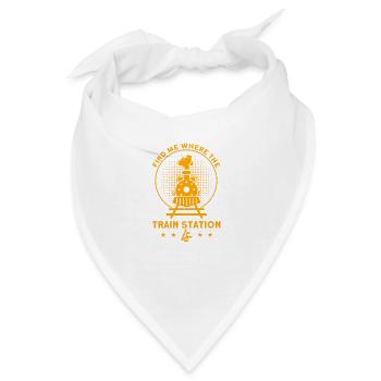 Modellbahn Zug Lokomotiven Geschenk - Bandana - Weiß - Vorne