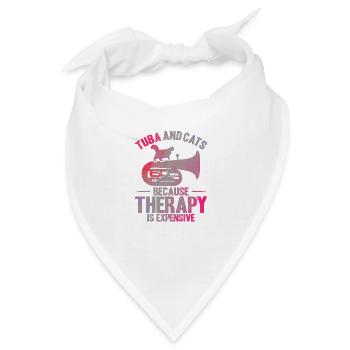 Tuba Tuba und Katzen Geschenk - Bandana - Weiß - Vorne