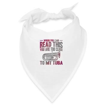 Tuba Zu nah an meiner Tuba Geschenk - Bandana - Weiß - Vorne