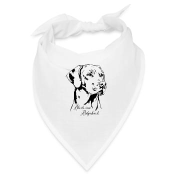 RHODESIAN RIDGEBACK RR Hundeportrait Wilsigns - Bandana - Weiß - Vorne