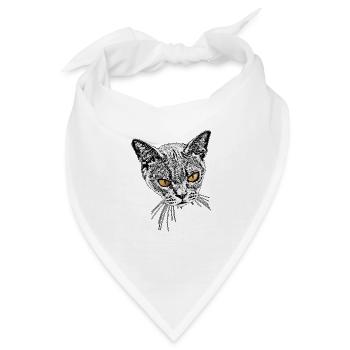 böse Mietzekatze - Bandana - Weiß - Vorne