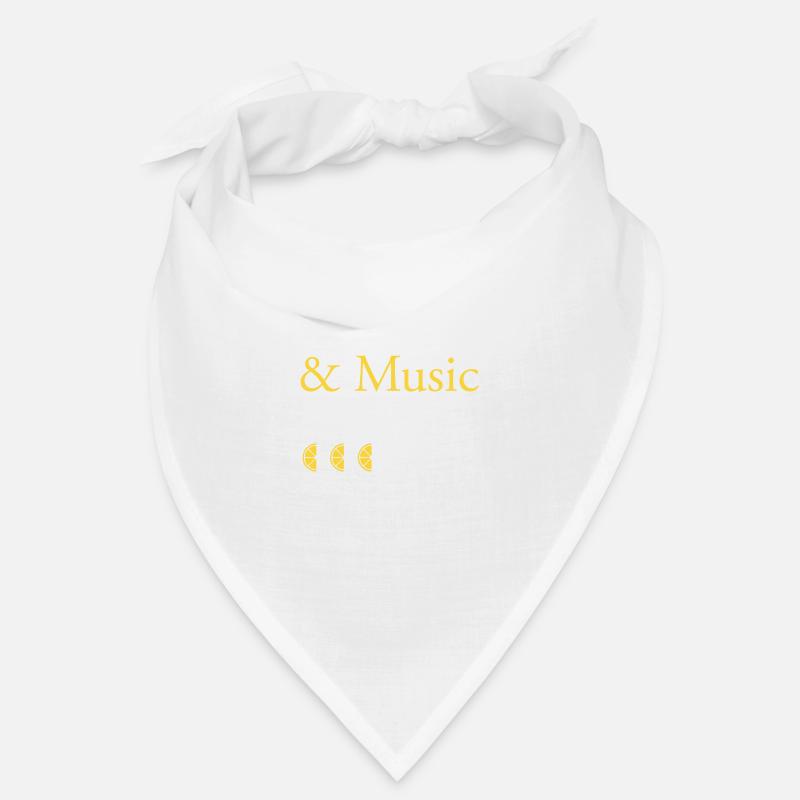 Lemons and Music Notes Summer Lemonade - Bandana - white