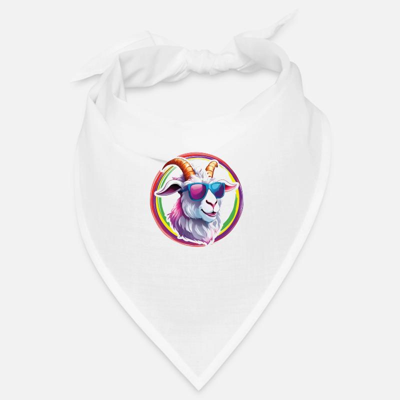 Billy Goat avec des lunettes de soleil dans des cercles de couleurs Bandana