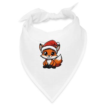 Fuchs Weihnachten Niedlich - Bandana - Weiß - Vorne