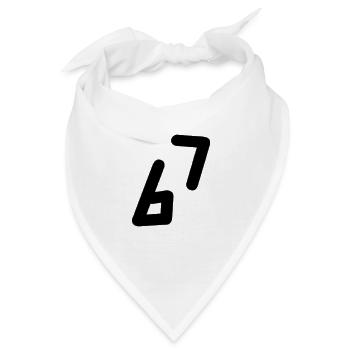 6 7 Zahl Schwarz - Bandana - Weiß - Vorne