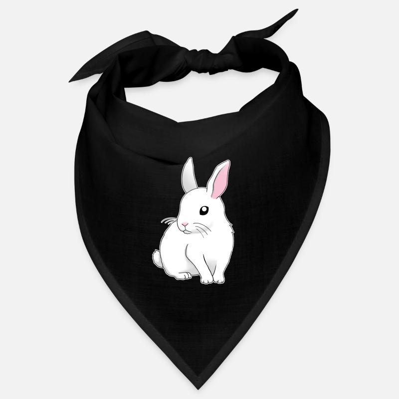 weißer Hase sitzend Bandana