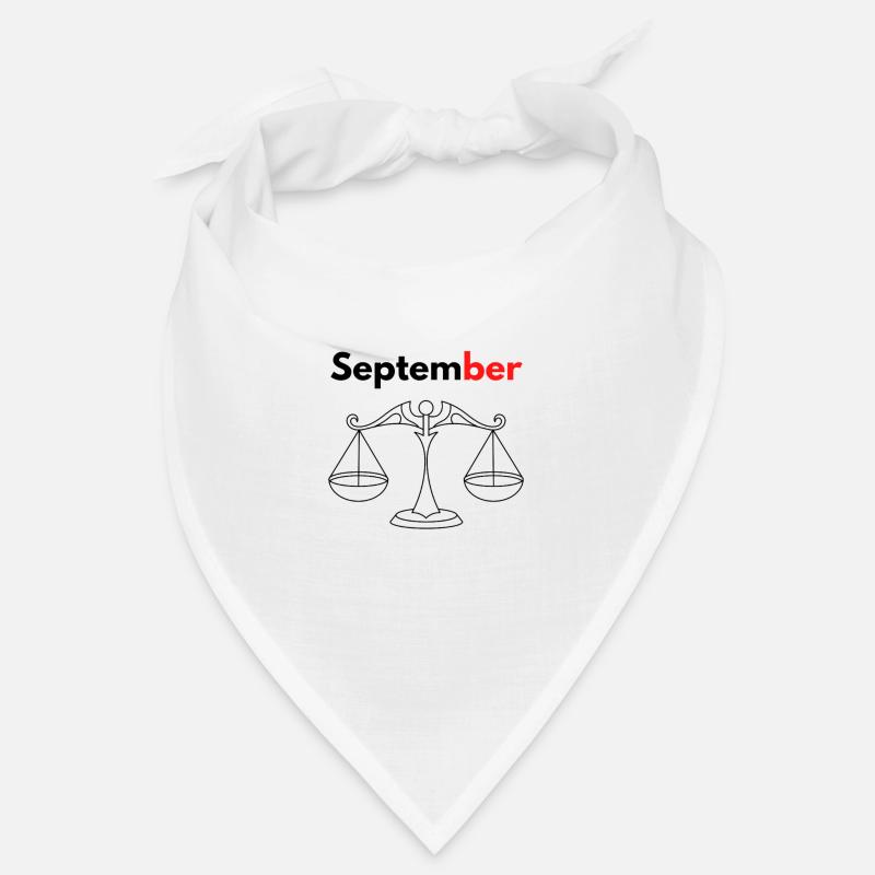 Monat mit seinem Sternzeichen Waage/September - Bandana - Weiß