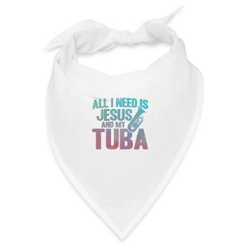 Tuba Jesus und meine Tuba Geschenk - Bandana - Weiß - Vorne