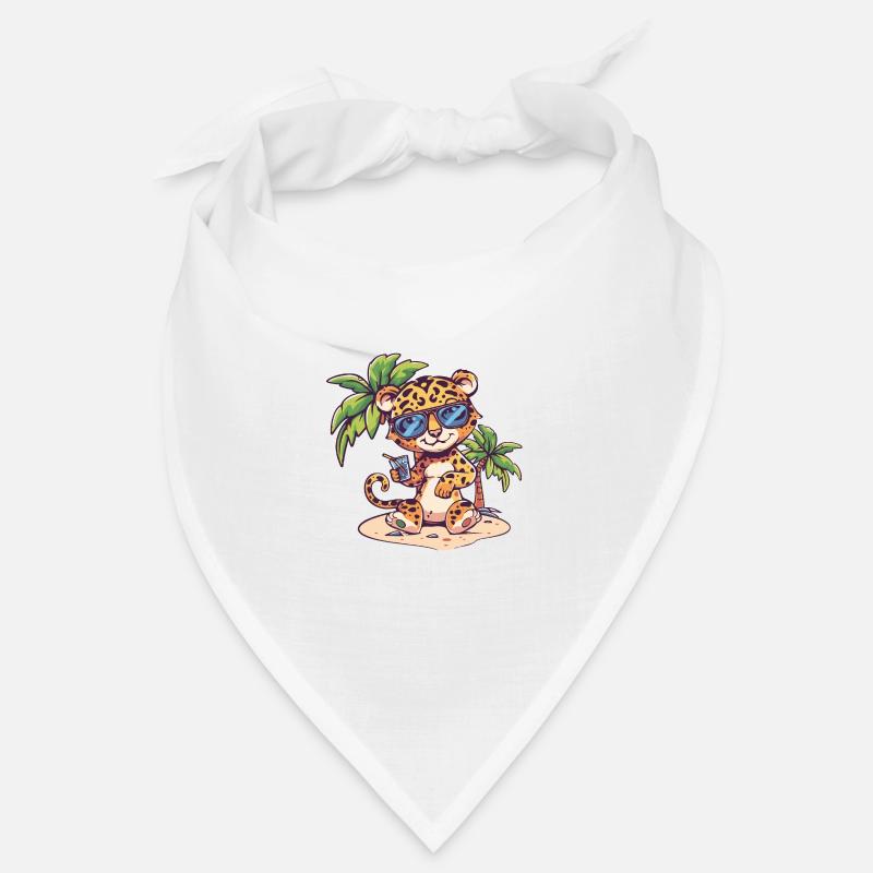 Leopard Island Summer Palm Tree Bandana