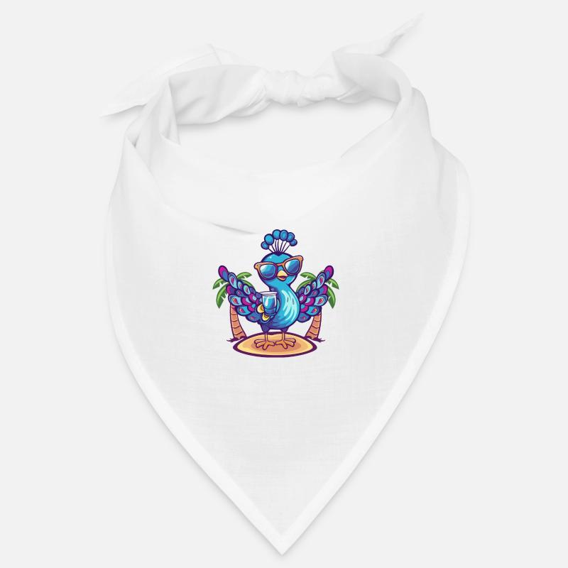 Oiseau Paon Plage D’été Bande Dessinée Bandana