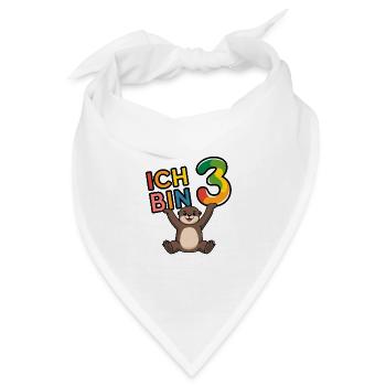 Ich bin 3 Jahre dritter Geburtstag - Bandana - Weiß - Vorne
