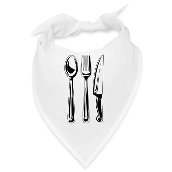 besteck symbol - Bandana - Weiß - Vorne