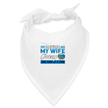 Aquarist Meine Frau in den Wahnsinn treiben - Bandana - Weiß - Vorne