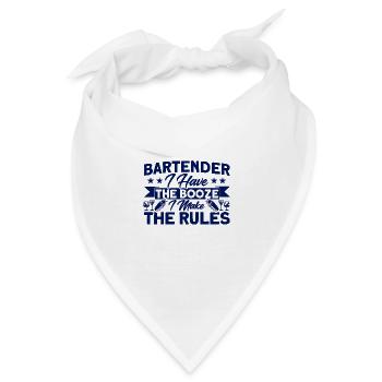 Kellner Service Barkeeper Geschenk - Bandana - Weiß - Vorne