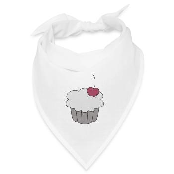 Muffin mit Kirsche - Bandana - Weiß - Vorne
