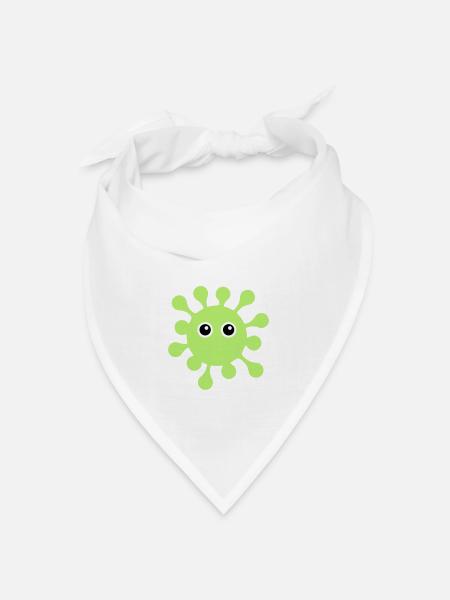 ★ Couleurs de conception modifiables ★ Virus aux yeux écarquillés - Bandana - blanc