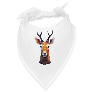 Hirsch und Reh Polygon Kunst Design - Bandana - Weiß - Vorne