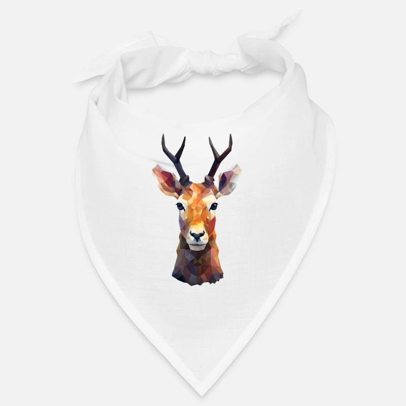 Deer and Roe Deer Polygon Art Design Bandana