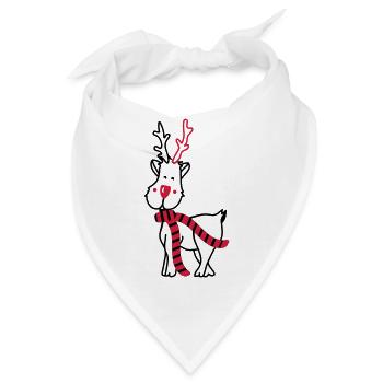 Rentier mit Schal - Bandana - Weiß - Vorne