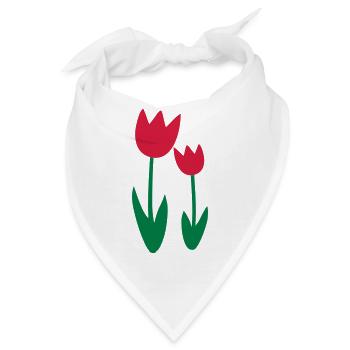 Tulpen - Bandana - Weiß - Vorne