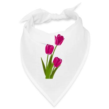 Tulpe Geschenk Geschenkidee - Bandana - Weiß - Vorne