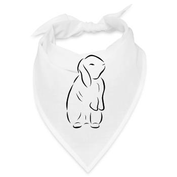 stehendes Häschen Hase Kaninchen Zwergkaninchen - Bandana - Weiß - Vorne