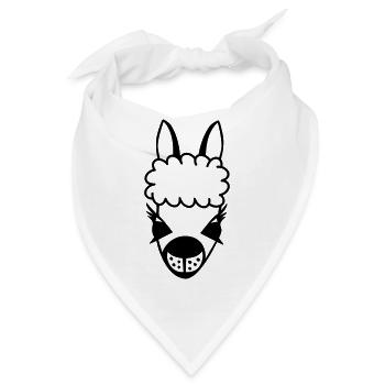 lama kontur - Bandana - Weiß - Vorne