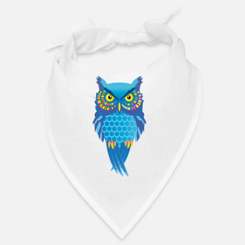 Eule blau, bunt Vogel auffallend Bandana