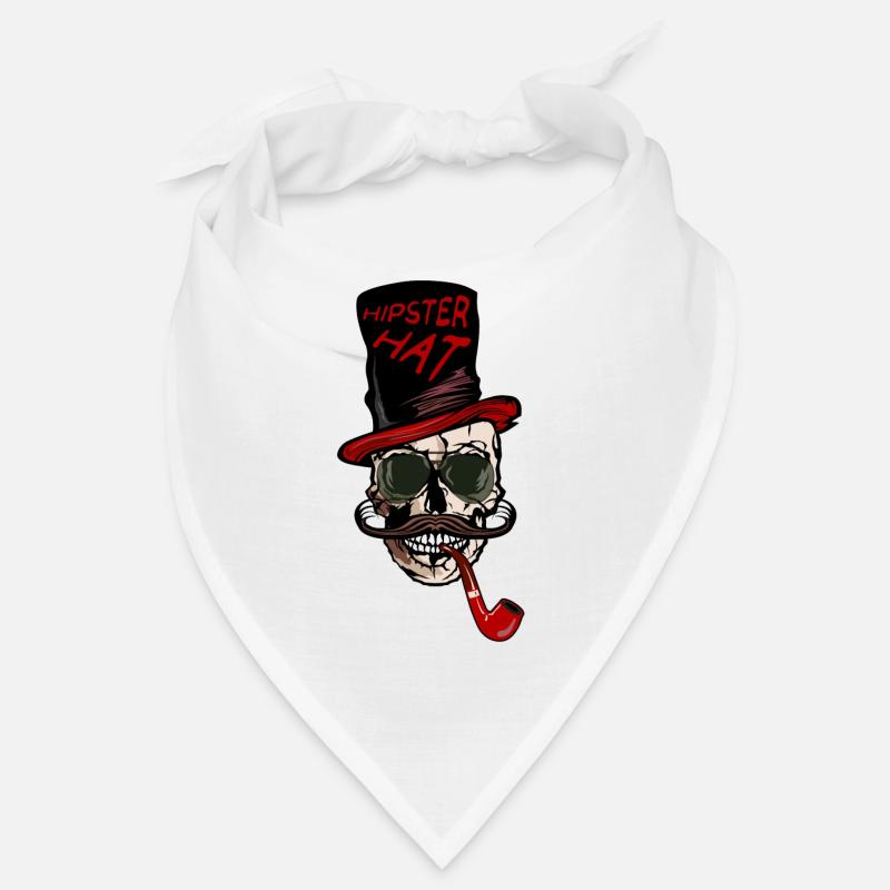 tete de mort hipster hat moustache crane citation Bandana
