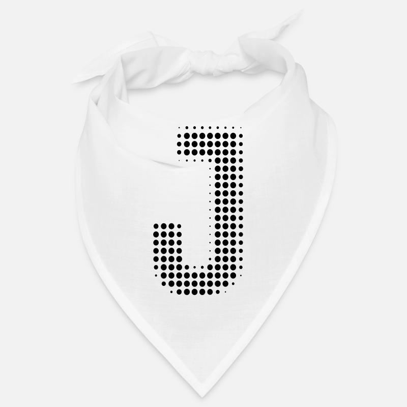 J letter dots grid Bandana