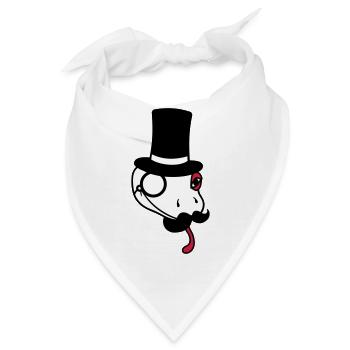 kopf herr sir gentlemen zylinder reich monokel bri - Bandana - Weiß - Vorne