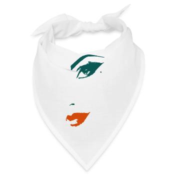 Schöne weibliche Gesicht - Bandana - Weiß - Vorne