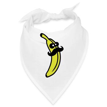 Sir Mustache Banana - Bandana - Weiß - Vorne