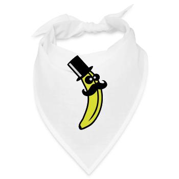 Sir Mustache Banana - Bandana - Weiß - Vorne