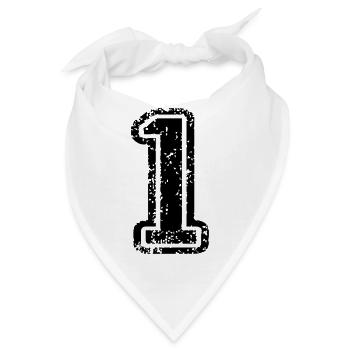 1 - Nummer - Bandana - Weiß - Vorne