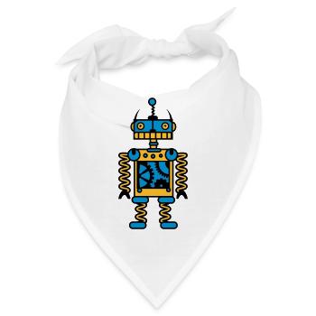 Ein Roboter mit Zahnräder - Bandana - Weiß - Vorne