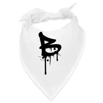 B Graffiti Tropfen Farbklex Blut Spray - Bandana - Weiß - Vorne
