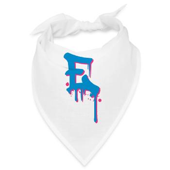 E Graffiti Tropfen Farbklex Blut Spray - Bandana - Weiß - Vorne