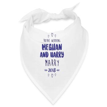 HT Royal Wedding Marry 2018 blue - Bandana - Weiß - Vorne