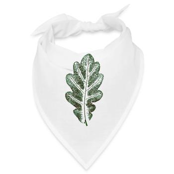 Eichenblatt Naturgrün / Blatt/ Eiche/Baum - Bandana - Weiß - Vorne