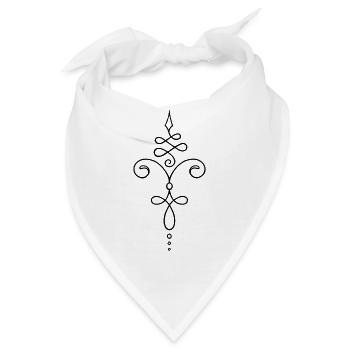 Unalome Tattoo Ornament Verzierung Cute Dekorat - Bandana - Weiß - Vorne